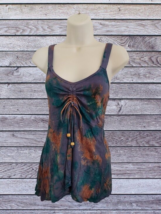 Blue Sky Tops - SALE! NWT Rayon Tie Dye Flowy Cinch Tank Top-Size Large